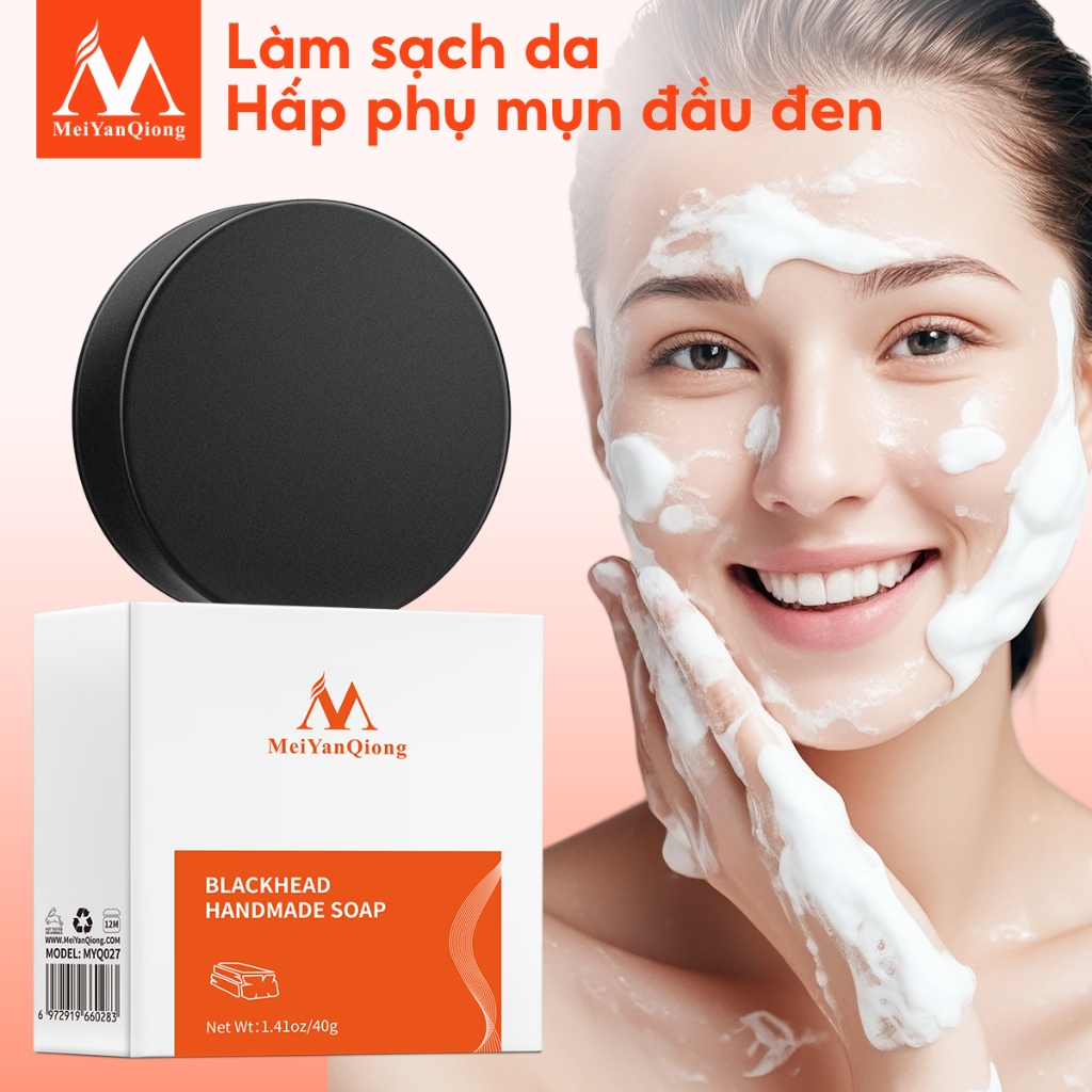 MeiYanQiong Xà phòng thủ công mụn đầu đen: Than tre, dầu kiểm soát, làm dịu không bó sát