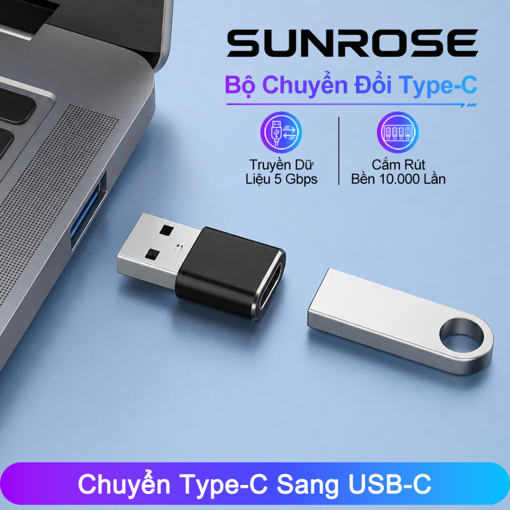 SUNROSE Đầu chuyển Type C sang USB 5Gbps Type-C To USB Adapter Hub Adapter OTG Type C Docking Statio