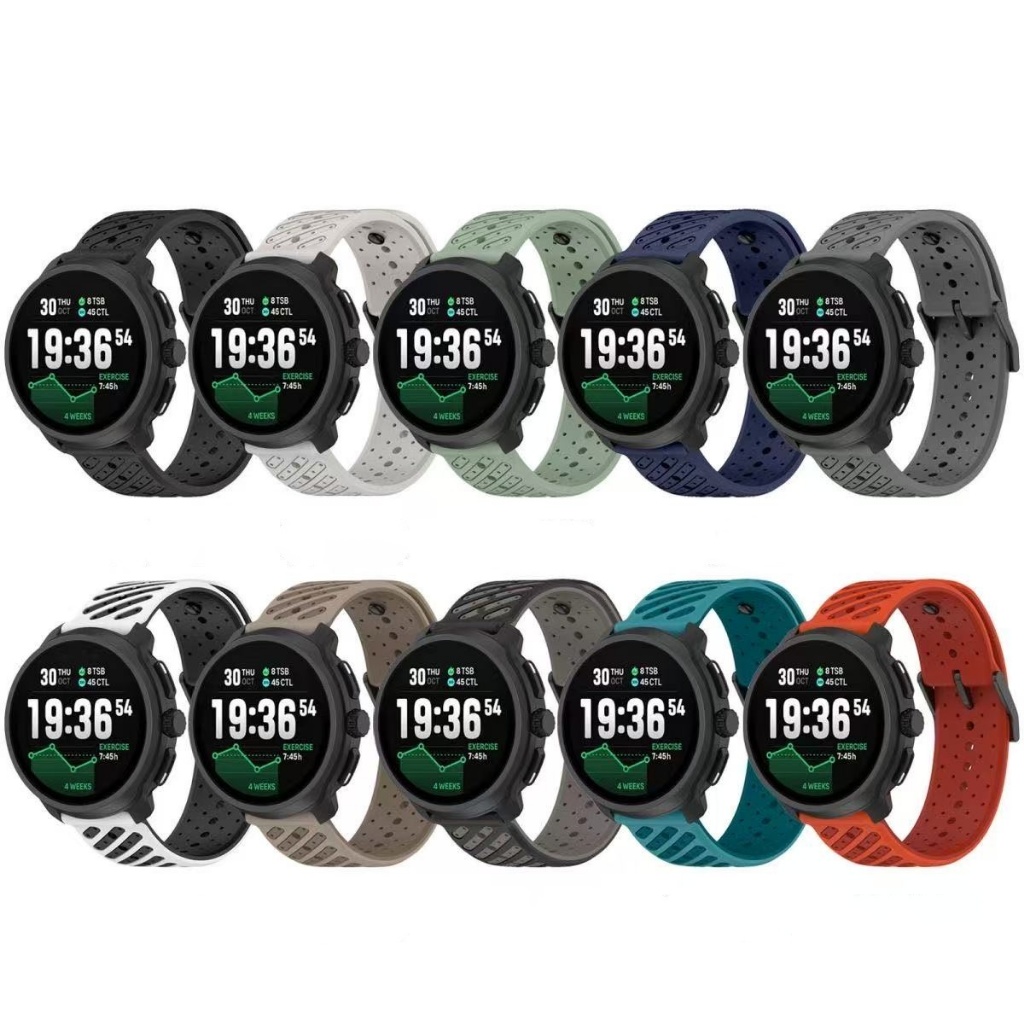 Thích hợp cho dây đeo silicon thoáng khí chéo SUUNTO RACE2, dây đeo đục lỗ SUUNTO 9peak