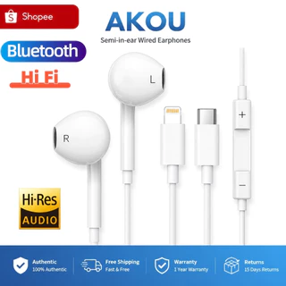 Hi-Fi Stereo Tai nghe có dây Type-C / Lightning Tai nghe bán trong tai có Mic khử tiếng ồn 20Hz-20kHz Full Range Trở kháng thấp Ergonomic
