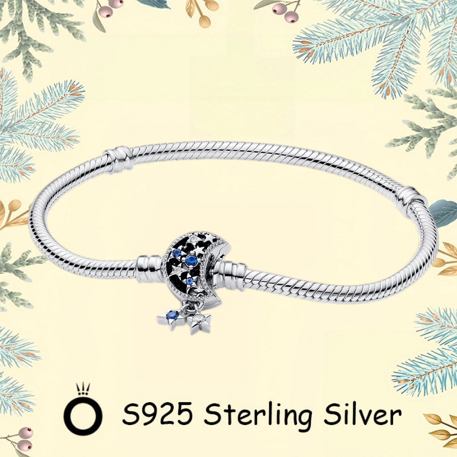 Pandora Quà Tặng Ngày Lễ Tình Nhân S925 Bạc Tối Giản DIY Cặp Đôi Trang Sức Chính Hãng Cho Nữ Lấp Lán