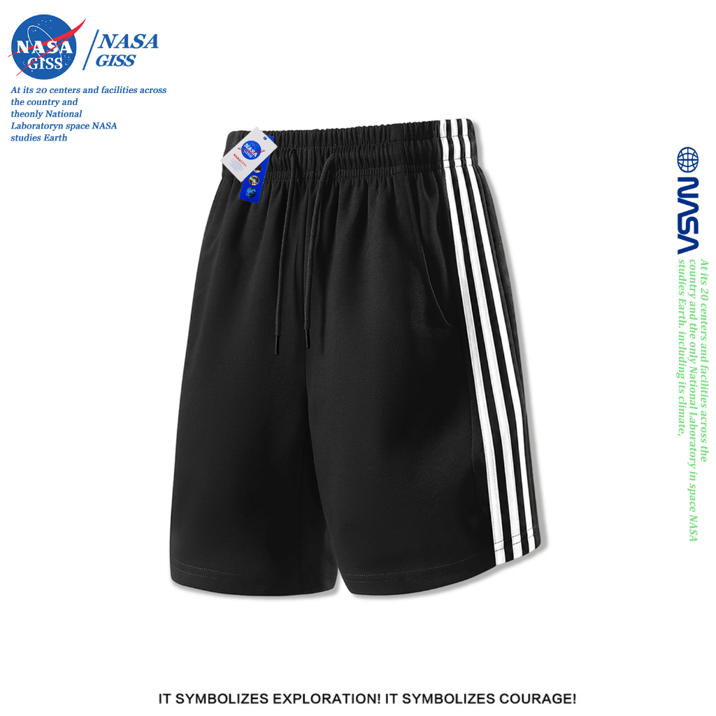 NASA Quần Short 3 sọc Nam Nữ thường Mùa hè Form Rộng mềm mại thoáng mát shorts nam