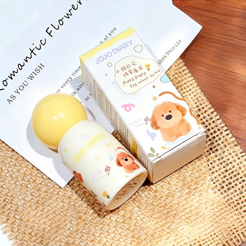 JOJO DIARY / Puppy DIARY Velvet Mist Lip Mud Lip Glaze Họa Tiết Ánh Sáng Nhung Màu Khỏa Thân Series