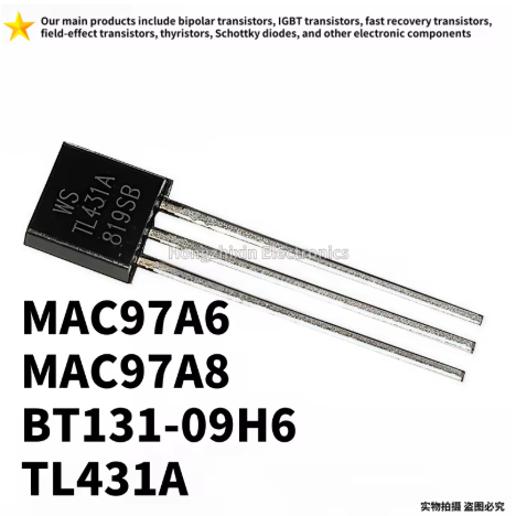Bộ 50 MỚI MAC97A6 97A6 MAC97A8 97A8 BT131-09H6 BT131 09H6 Thyristor Hai Chiều TL431A TL431 TO-92