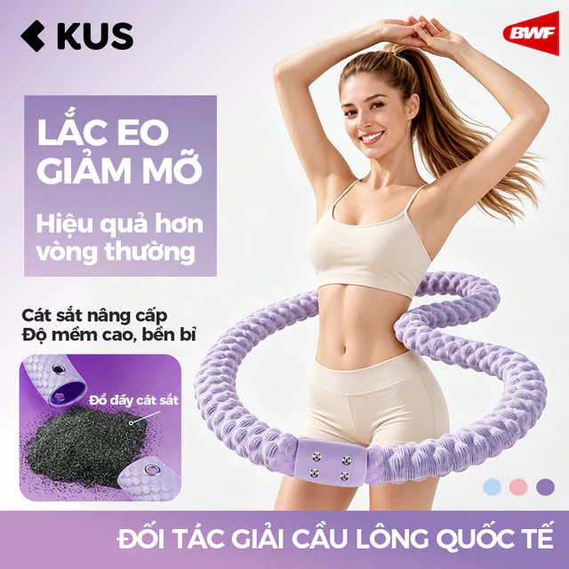 Vòng Lắc Eo Giảm Cân Đổ Cát Sắt Bọc Vải Dệt Kim 1.5kg - 3kg Giảm Mỡ Bụng, Eo Thon Săn Chắc, Phù Hợp Tập Gym Và Yoga Tại Nhà