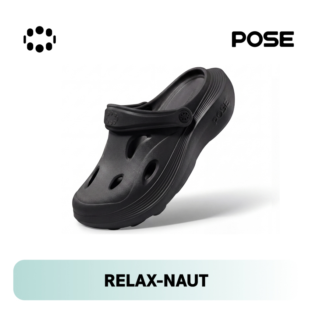 【VHL&POSE】【LÙI 1 đến 2 SIZE】【Dép Thư Giãn Có Quai】【Up to size 45】POSE RELAX NAUT Đế Bằng Dép lốp tho