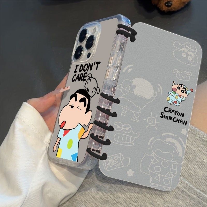 Hot Shin-chan iPhone 17ProMax / 14ProMax / 13 / 12 Flip Transparent Phone Case Flip Notebook Style C