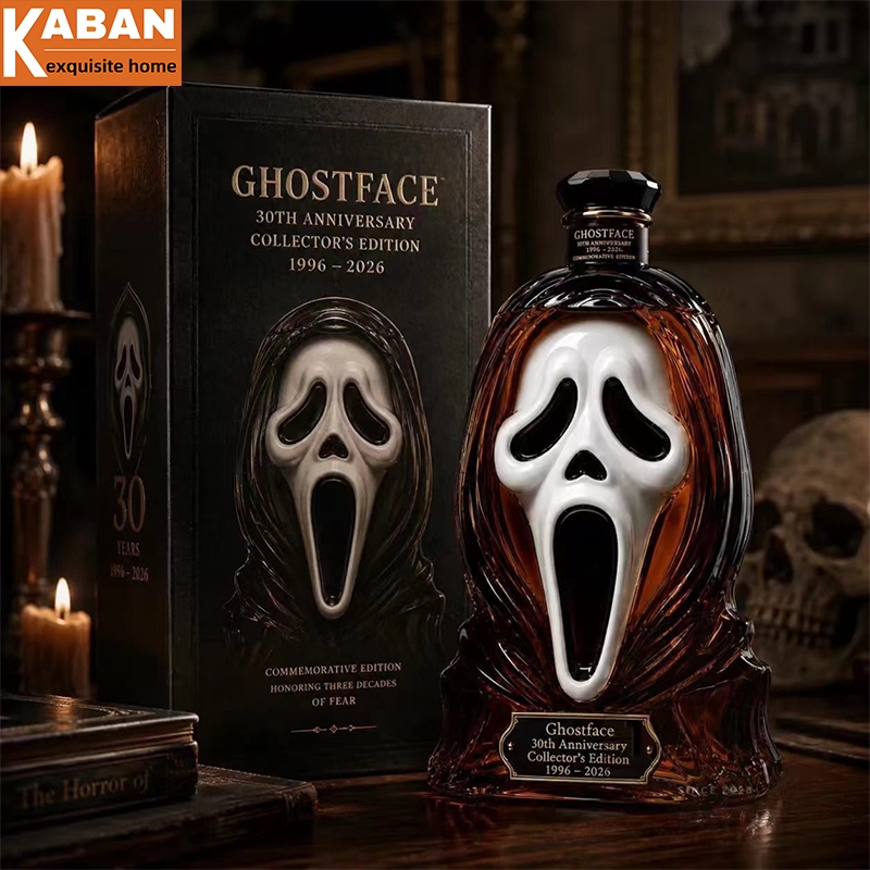 Bình đựng rượu thủy tinh mặt ma cho rượu whisky Bourbon Bộ đồ ăn sưu tập