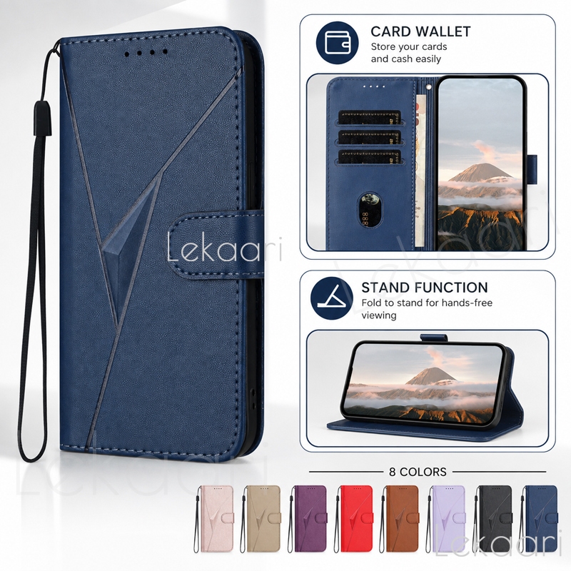 Bao Da Lật Cho ZTE Blade A76 A56 Nubia P7 V80 V70 Max V60 Neo 5 GT Focus 2 Air Pro 5G Tam Giác Ví Kh