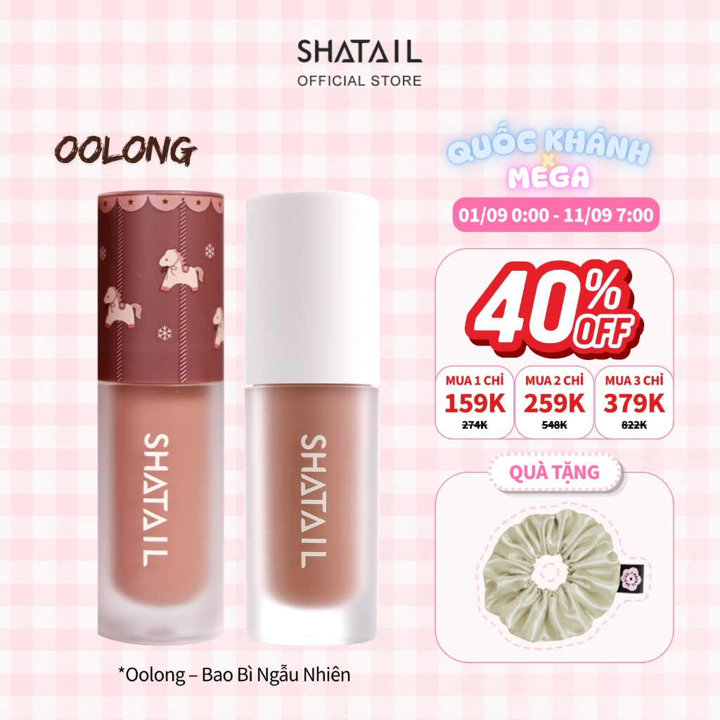 Lớp bóng dưỡng ẩm Dầu dưỡng/ Son bóng môi son moi Shatail (5 màu) Mã màu: Oolong (4ml) Cosmetic Mỹ P