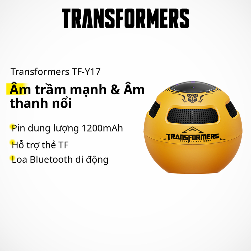Transformers TF-Y17 Loa Bluetooth không dây di động Âm thanh nổi âm trầm nặng 1200mAh Pin lớn Hỗ trợ
