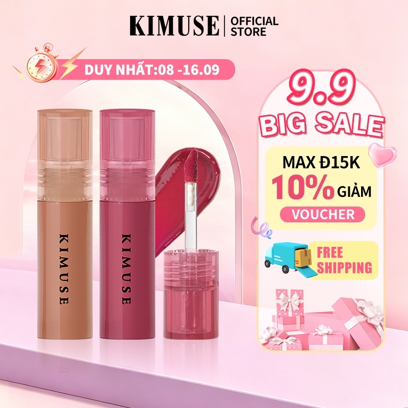 Son bóng KIMUSE dưỡng ẩm lâu trôi với 9 màu tùy chọn