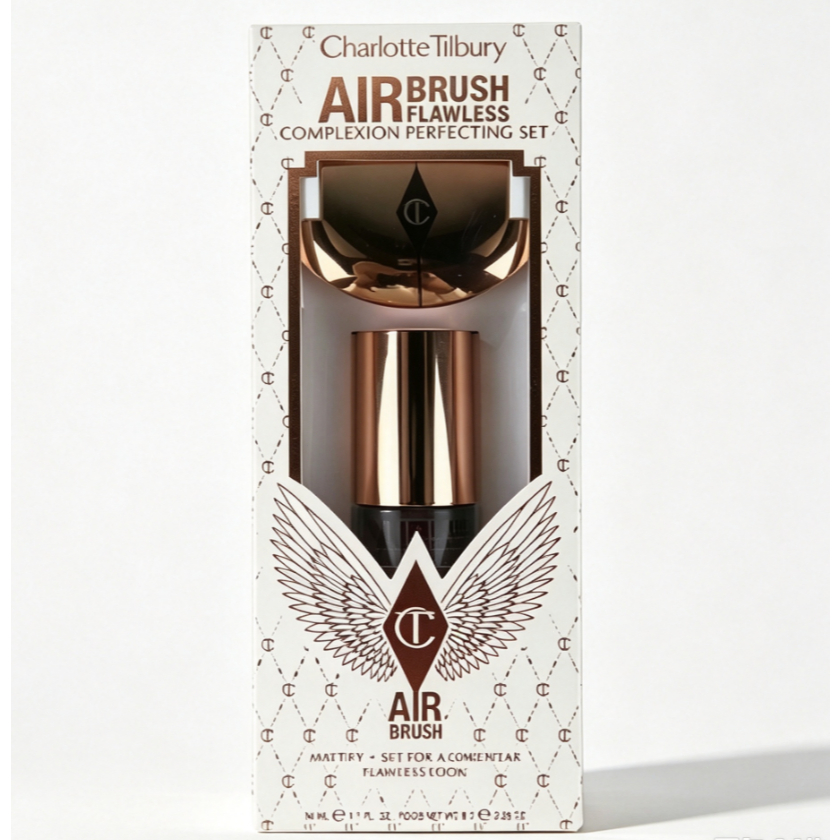 Charlotte Tilbury Airbrush Flawless Complexion Perfecting Set Pressed Powder & Setting Spray Makeup 