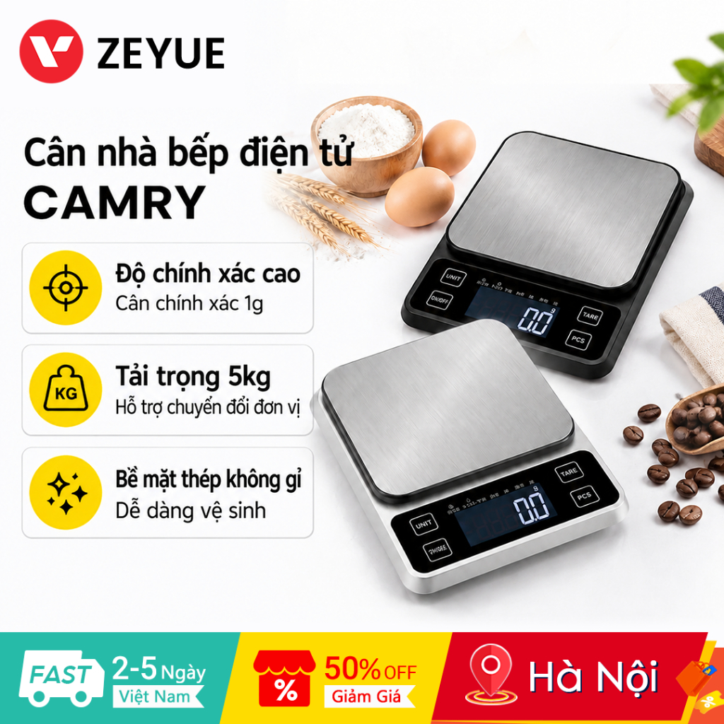 Cân điện tử Camry EK3572 - Cân bếp điện tử nướng chuyên nghiệp có độ chính xác cao