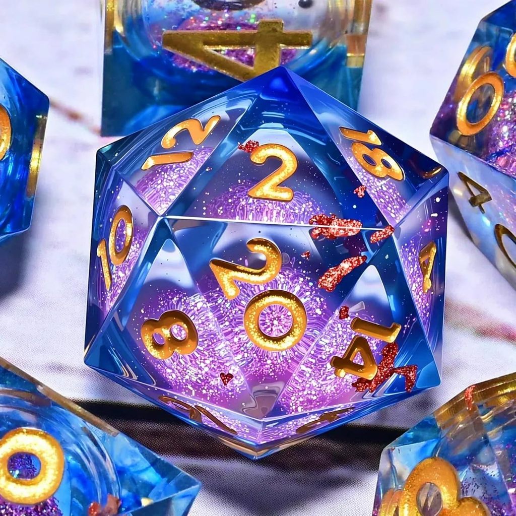 Bộ xúc xắc lõi lỏng Dungeons and Dragons D & D, Bộ xúc xắc nhựa Polyhedron DND, được sử dụng cho trò