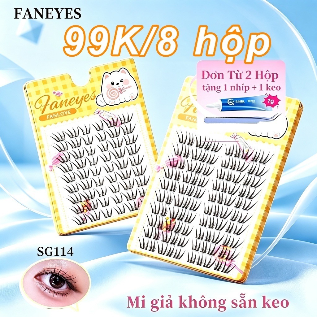 Lông Mi Giả Ánh Sáng Tự Nhiên Lười Lông Mi Mô Phỏng Lông Mi Xanh Nước Mắt Đơn…