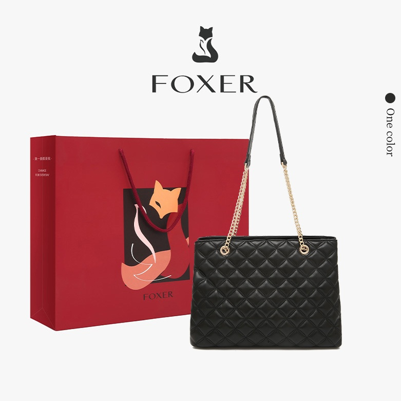 Túi xách da FOXER dành cho nữ, Túi xách nữ tay cầm hàng đầu Túi đeo chéo thời trang dành cho nữ Ví đ
