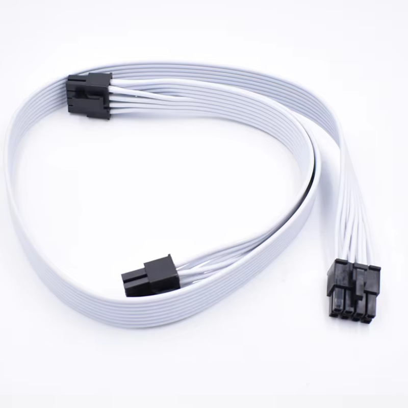 PSU màu trắng 8 Pin Nam sang Dual PCIe 8 (6 + 2) Pin Nam PCIE Cáp cho Corsair Loại 4 Mô-đun CX650F R