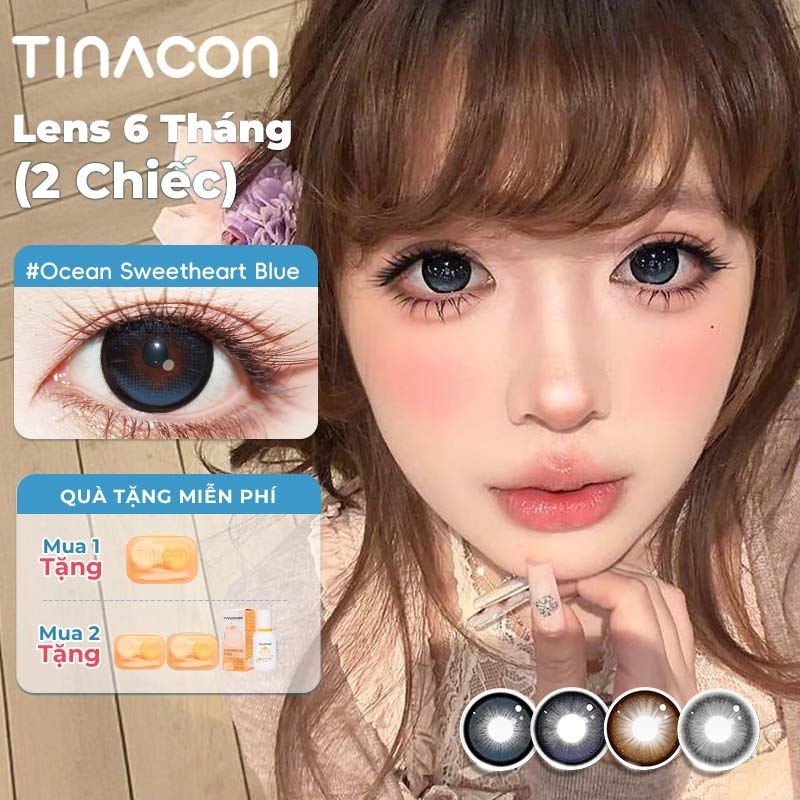 Kính áp tròng TINACON nhiều màu hiệu ứng Tây, 1 cặp 6 tháng, mắt to DIA14.5mm, hàng chính hãng, lens