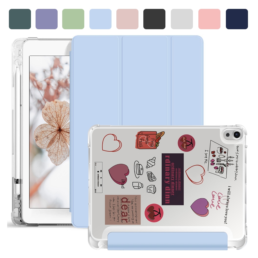 Ốp bảo vệ DIY có khe cắm bút cho iPad Pro 11 2022, 2021, 2020, Vỏ iPad Vỏ mềm TPU đánh thức giấc ngủ