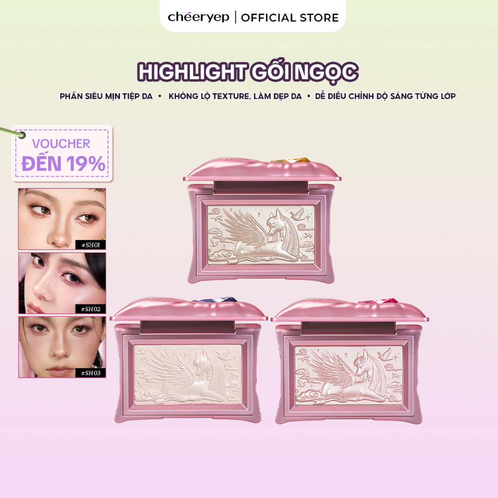Phấn Highlight Bắt Sáng Cheeryep Phấn Nhũ Và Lì Hiệu Ứng Mịn Da Căng Bóng Bắt Sáng Tốt '