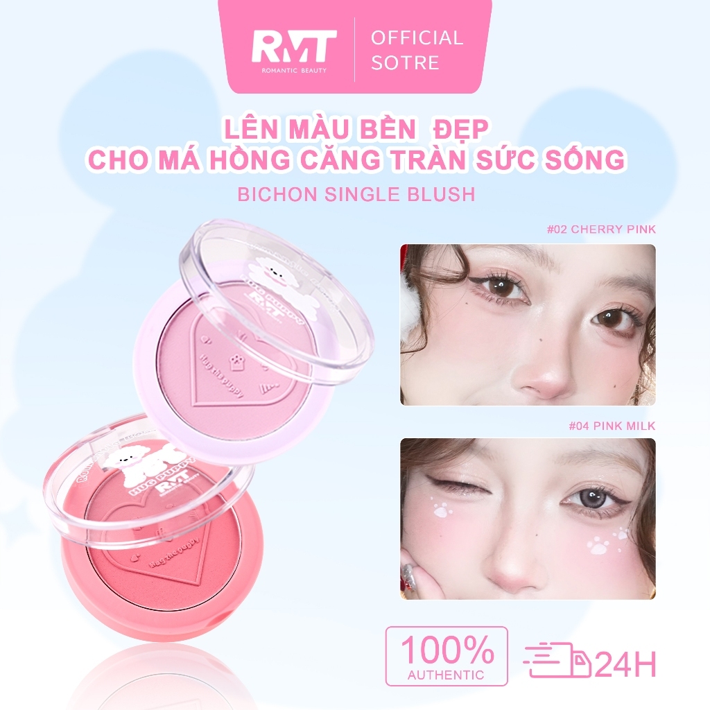 Romantic Beauty Phấn Má Hồng Single Bichon Matte Tạo Khối Làm Sáng Hiệu Ứng Cháy Nắng
