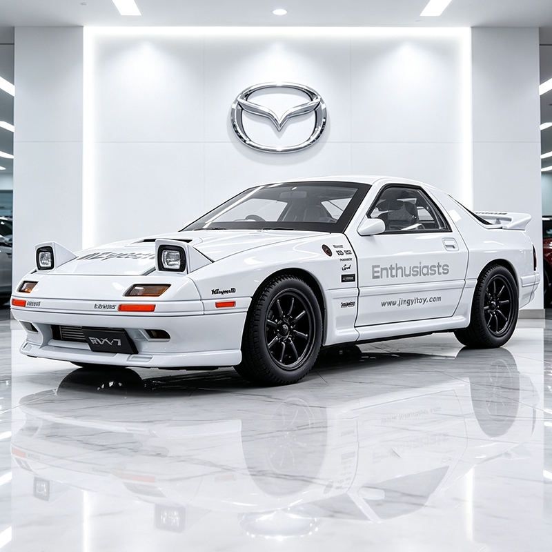 MỚI 1: 24 Mazda RX7 RX-7 Ban Đầu D Hợp Kim Xe Mô Hình Âm Thanh Và Ánh Sáng Kéo Lại Xe Mô Hình Sưu Tậ