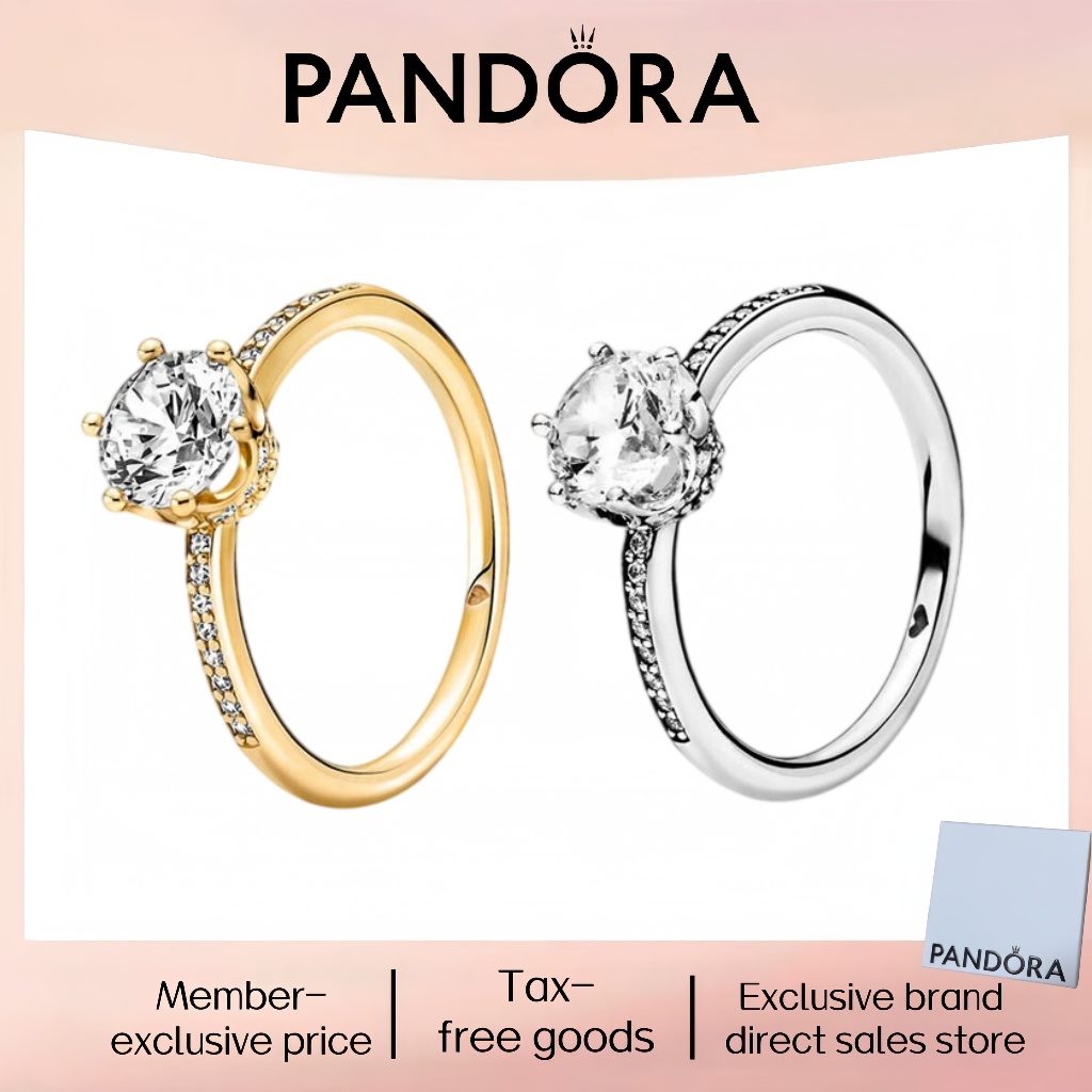 Thời trang mới nhất bán chạy Bạc nguyên chất Pandor Trang sức đẹp 100% PANDORA chính hãng S925 Nhẫn 