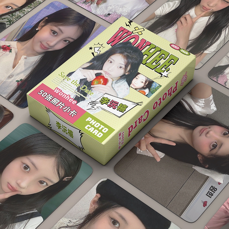 ILLIT Wonhee Laser Card Set 50 Tấm Thẻ Ảnh KPOP LOMO Card Hình Nhóm Nhạc