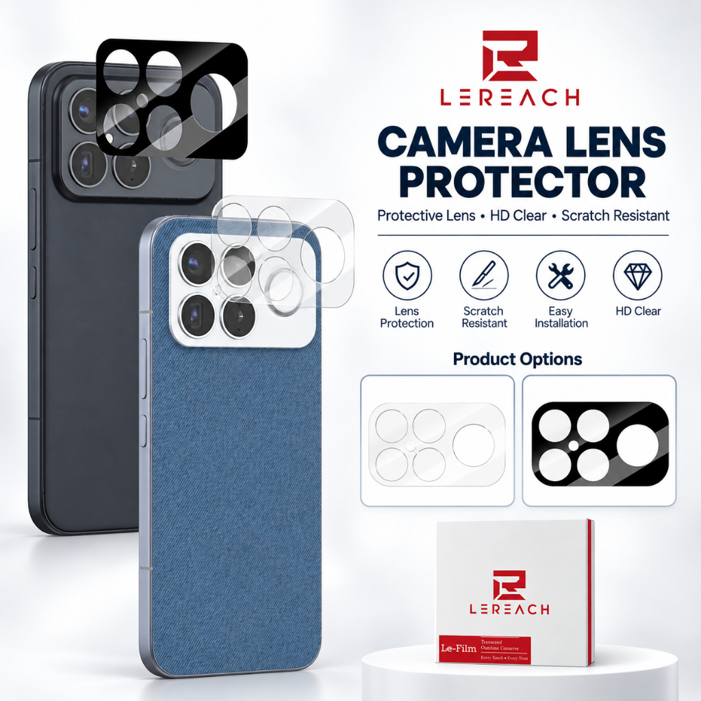 Kính cường lực bảo vệ ống kính máy ảnh Lereach cho Xiaomi POCO F8 Ultra M8 Pro Full Coverage HD Clea
