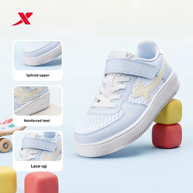 XTEP Kids trẻ em Giày trẻ em Giày thể thao thoáng khí chống mài mòn thấp，giày thể thao bé trai，Giày bé gái，Giày màu hồng