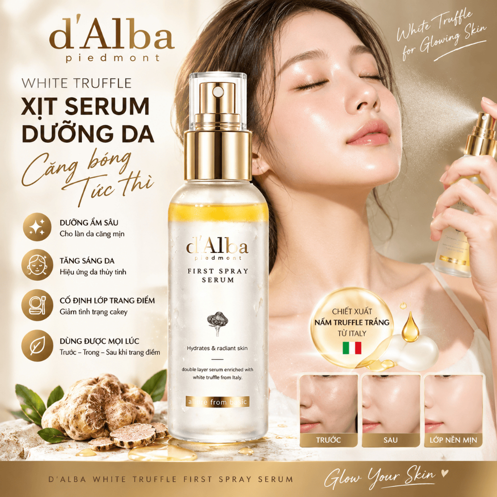 [d 'Alba] d 'Alba First Spray Serum Mineral Spray Serum 100ml – Dưỡng ẩm, dưỡng ẩm & phát sáng da vớ