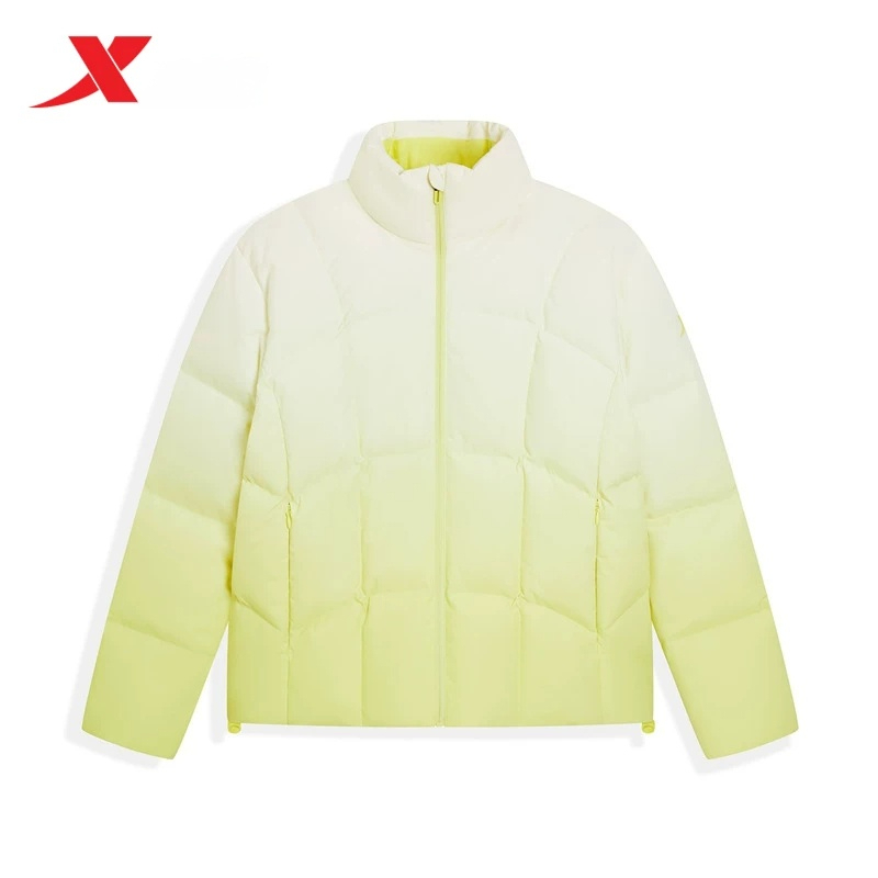 【XTEP】 Mùa Đông Ấm Vịt Xuống Cổ Đứng Chống Gió Áo Khoác Ngắn Xuống Nữ