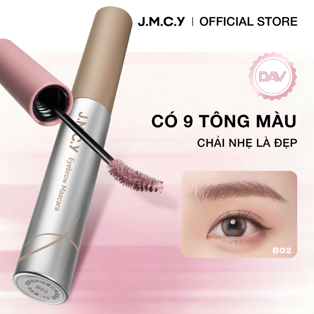 JMCY Mascara Lông Mày Nhiều Màu – Kết Cấu Nhung Mịn, Bền Màu 12 Giờ, Chống Nước Chống Mồ Hôi, Định Hình Tự Nhiên, Tặng Cọ Chải