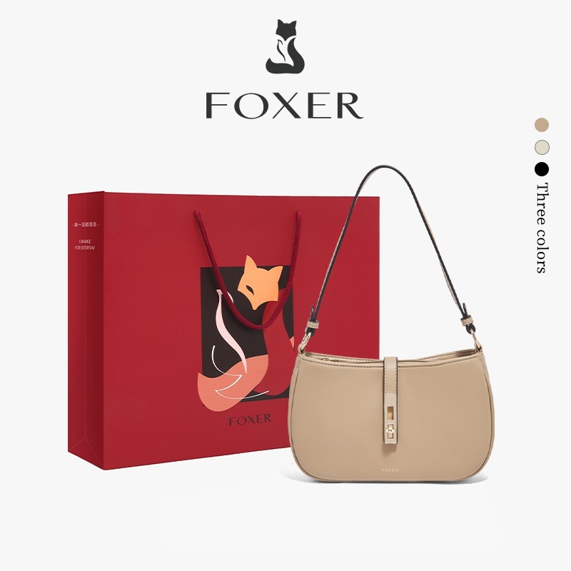 FOXER Túi Xách Thời Trang Nữ Thiết Kế Đơn Giản Và Cổ Điển Túi Đeo Vai Túi Xách Tay