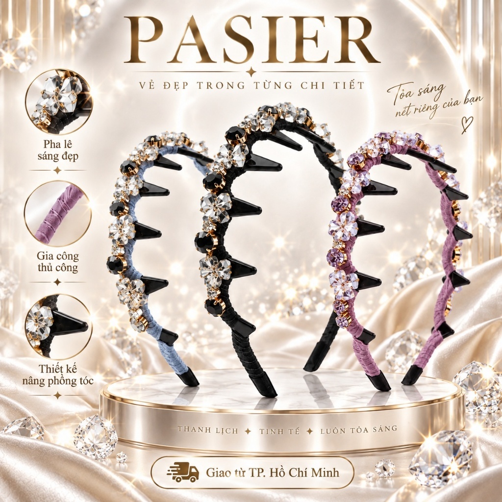 PASIER Kẹp tóc kiểu Pháp cao cấp dành cho nữ, phụ kiện thời trang sang trọng, kèm quà tặng, thiết kế