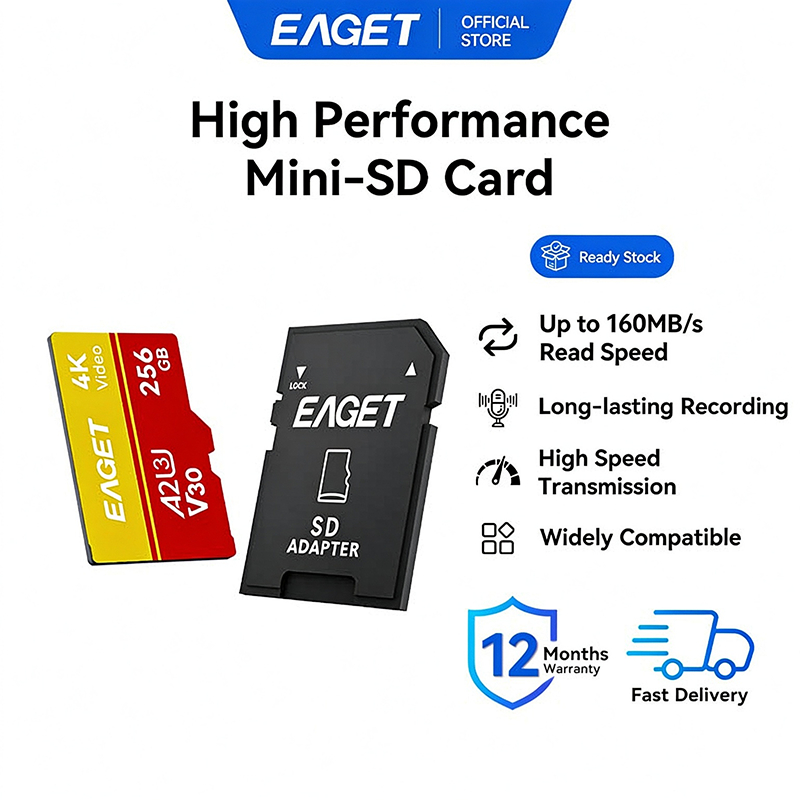 EAGET A2 V30 U3 Thẻ Micro SD 4K Video TF Thẻ Nhớ Cho Camera Dash Cam Drone