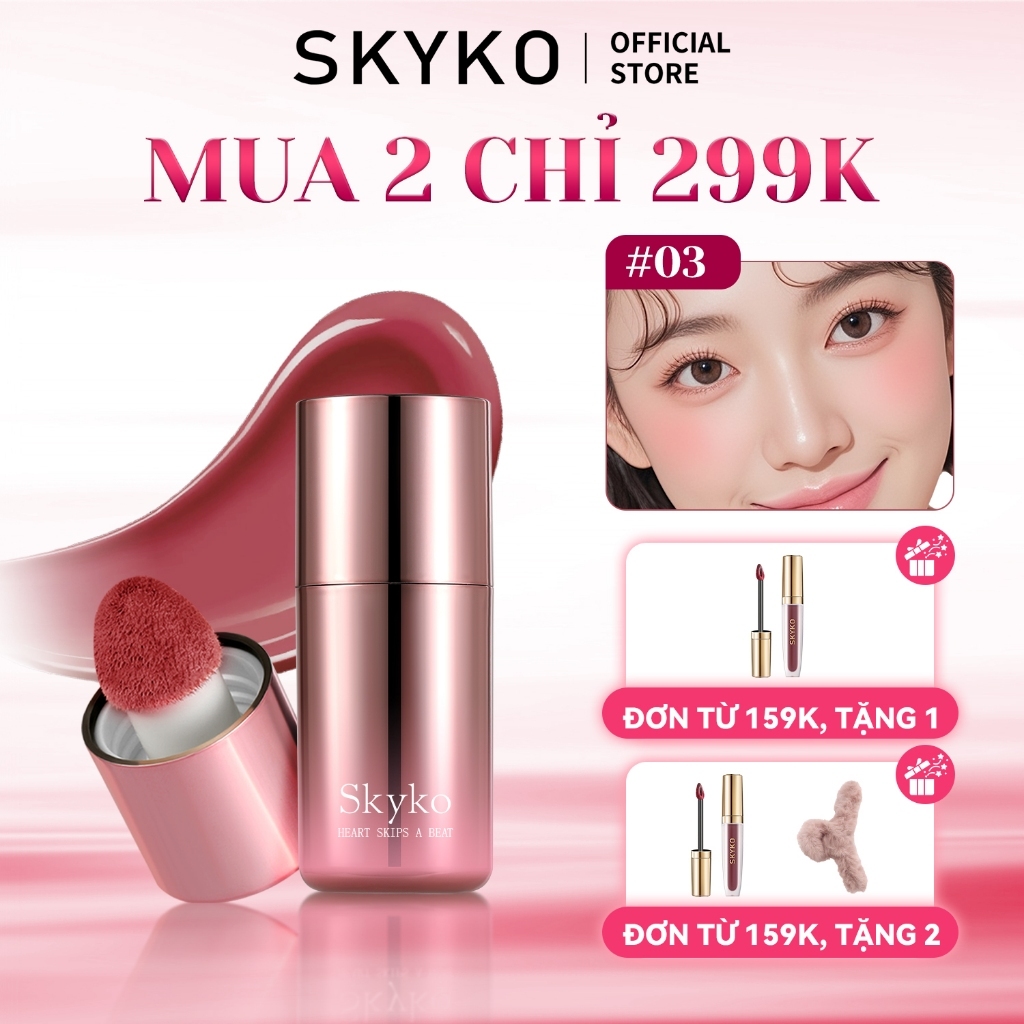 SKYKO Phấn Má Hồng dạng lỏng má hồng Blush High Pigmented Watery Đa năng 7 màu