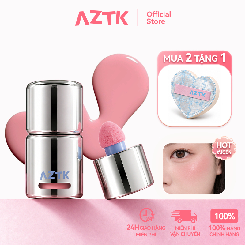 AZTK Má Hồng Kem Dạng Lỏng Tự Nhiên Lâu Trôi Không Thấm Nước 5ml