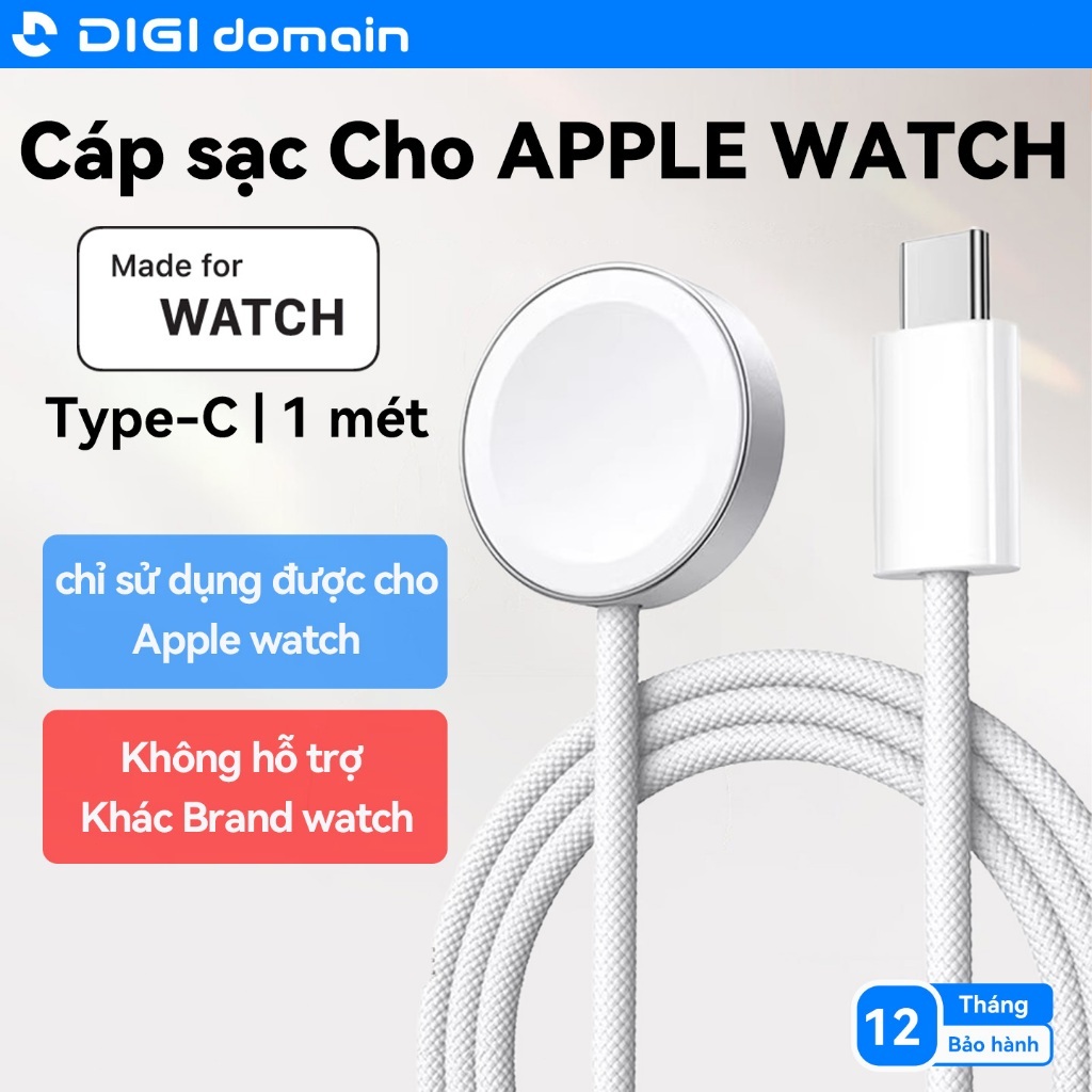 Đế sạc không dây nhanh 2.5W cho Apple Watch, đầu USB-C, Chỉ cho apple watch…
