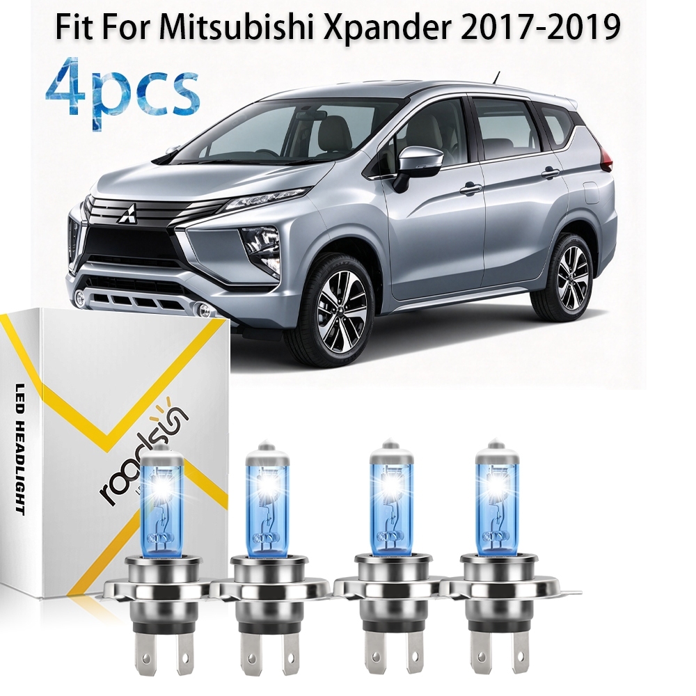 4 Chiếc Phù Hợp Cho Mitsubishi Xpander 2017-2019 Bóng Đèn Pha Ô Tô Siêu Trắng Halogen 800% Độ Sáng T