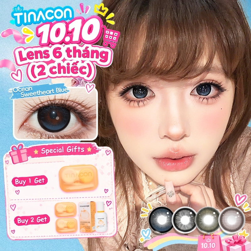 Kính áp tròng TINACON nhiều màu hiệu ứng Tây, 1 cặp 6 tháng, mắt to DIA14.5mm, hàng chính hãng, lens