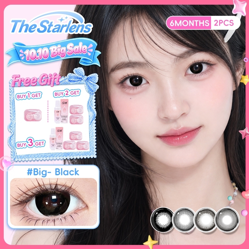 Kính áp tròng Starlens hot sale phong cách 1 cặp ống kính tiếp xúc màu đen DIA14.-14.5mm Ống kính tự