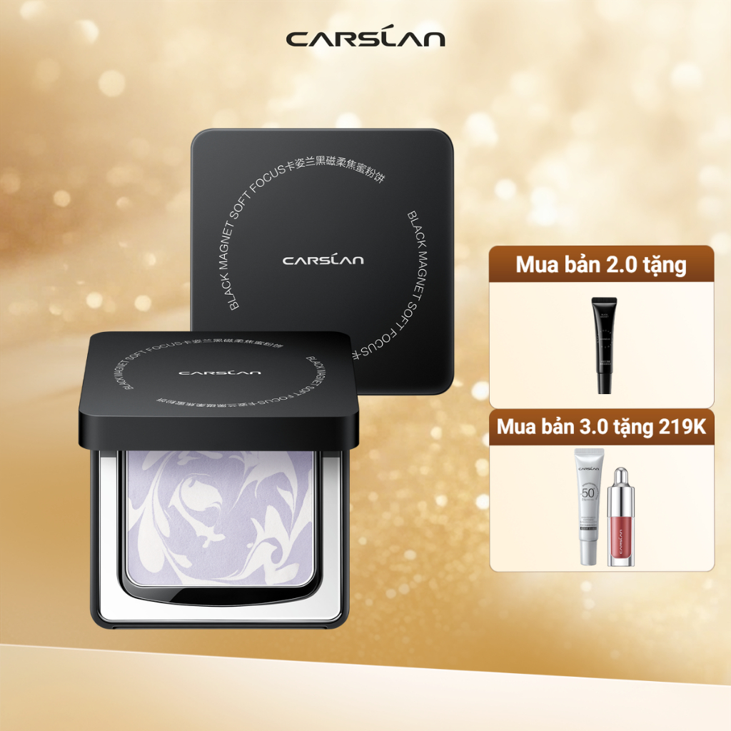 Phấn nén Black Magnet nam châm đen Carslan 2.0&3.0 Kiểm soát dầu lâu trôi 8g