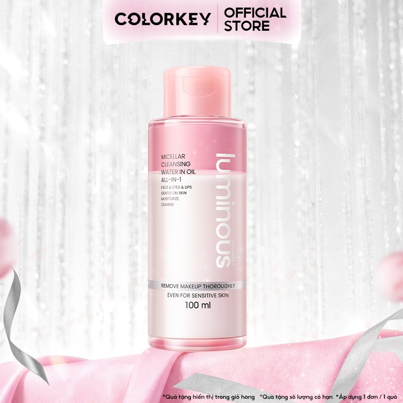 Nước tẩy trang có dầu COLORKEY – Tẩy Trang Sạch Mọi Lớp Makeup, Dịu Nhẹ, Dưỡng Ẩm, Không Nhờn Rít 100ml