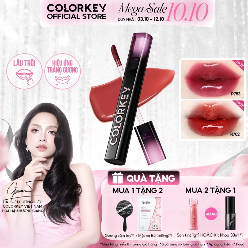 Son Bóng COLORKEY, Gương Bóng Căng Mọng, Lâu Trôi, Son môi bóng 2.5g