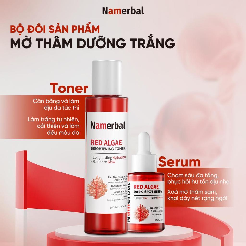 [LIVE] Combo Serum 30mL + Toner 100mL, Namerbal Dinh Dưỡng Tảo Đỏ, Giúp Làm Sáng Da Và Làm Mờ Sẹo Mụ