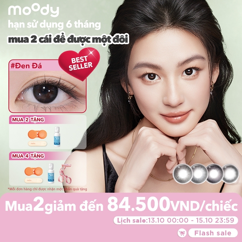 Kính áp tròng 6 tháng moody màu Khai giảng, đeo hằng ngày, có độ cận 0-7, độ…