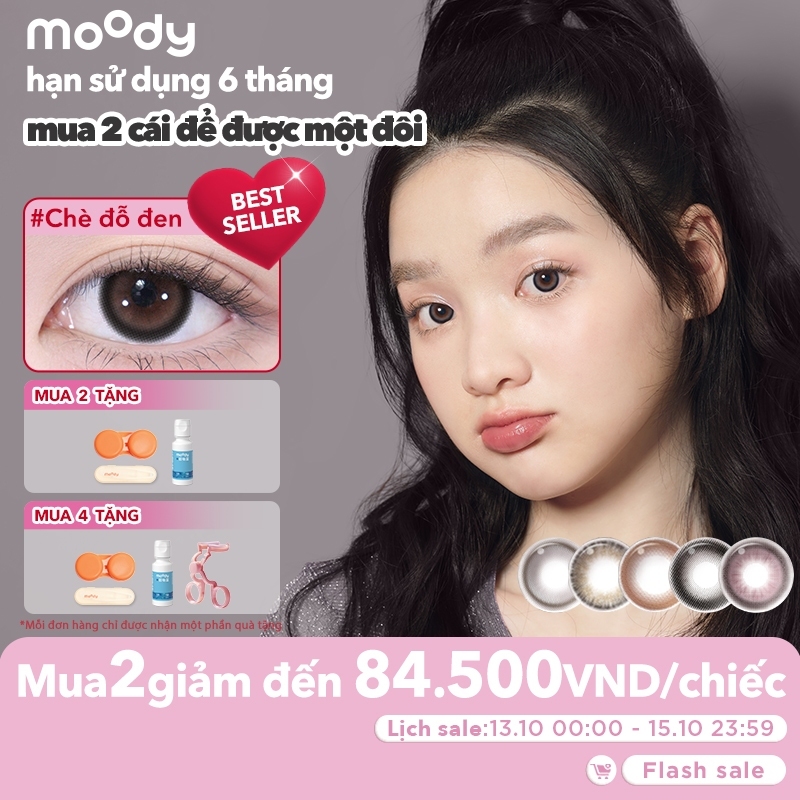 [lens moody 6 tháng dòng kinh điển - 01 chiếc] Kính áp tròng 6 tháng moody màu…