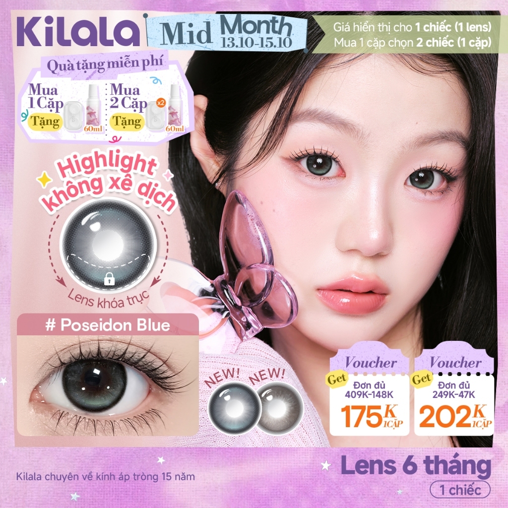 Lens khóa trục Kính áp tròng Kilala màu nâu BJD Luna Amber /Poseidon Blue/Chic…